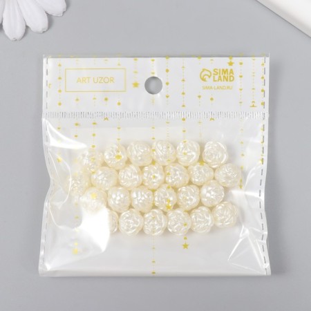Beads for creativity Plastic "Pester Pearls" White Set 25 pcs 1.2x1.2x1.2 cm-3