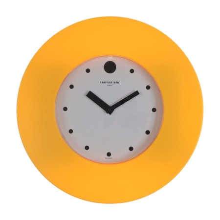 Watch Wall Round "Classics", silent, yellow rim, D-37 cm, dial 22 cm