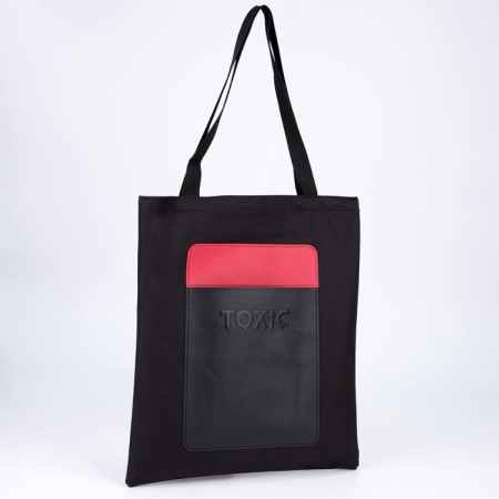 Shoper with TOXIC pocket, black, 40 x 35 cm-2