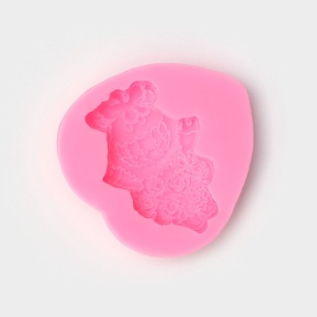 Mold "Doll", silicone, 6.5 × 6.8 × 1.3 cm, color mix-2