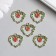 Decor for creativity metal, enamel "Heart with red rose" gold 2x2 cm