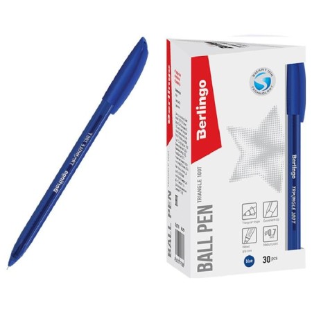 Ballic handle 0.7 mm, Triangle 100t, blue ink, three -sided, needle rod