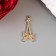 Decor for creativity metal, rhinestones "Eiffel Tower with Bantik" gold 3x1.5 cm
