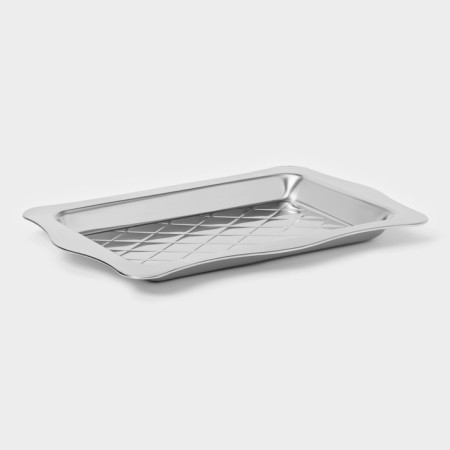 Stainless steel tray, 42 × 28 × 3 cm, silver color-2