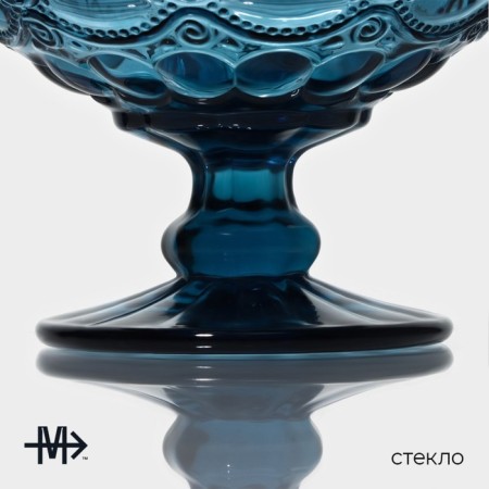 Glass Glass Magistro "La-Channel", 350 ml, 12 × 10.5 cm, blue color-1