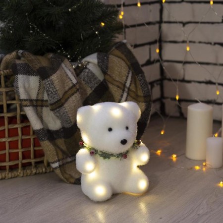 LED figure "Bear" 15 × 16 × 12 cm, phlock, batteries CR2032x2 (not in the kit), glow warm white
