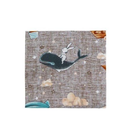 A set of pillowcases, size 40x60 cm, travelers print, gray color - 2 pcs.-5