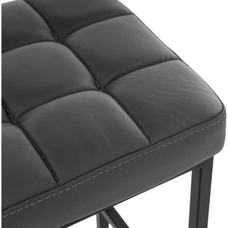 Har lobe metal stool/eco-leather, black/dark gray 35x35x65 cm-2