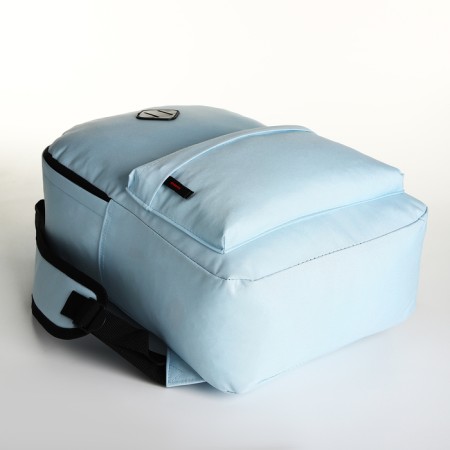 Youth backpack with lightning, external pocket, blue color-4