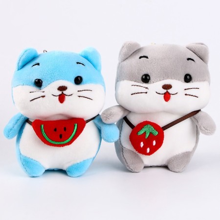 Soft toy "hamster with a fruit" on a key fob, 12 cm, color mix-5