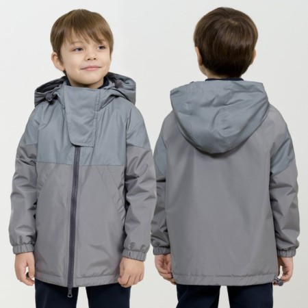 Windbreaker for boys, height 98 cm, gray color