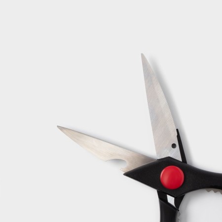 Scissors kitchen shares "Assistant", 20 cm, with an opening for a bottle, black color-2