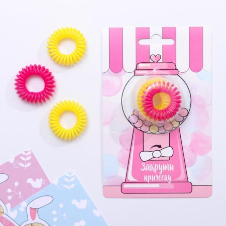 A set of rubber bands for hair "Twist the hairstyle", 3 pcs.