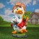 Garden figure "Duckling with corn" 26x22x48cm
