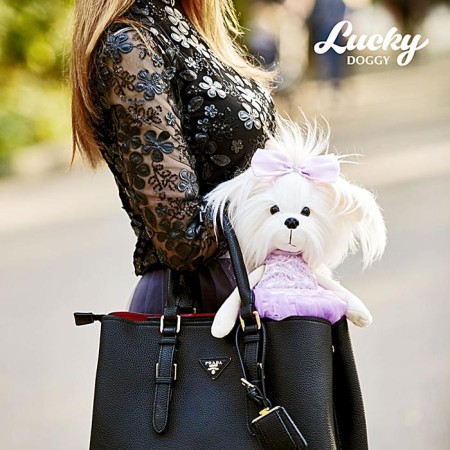Soft toy "Lucky Mimi: Lilac", with a frame, 37 cm-9