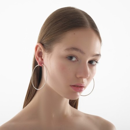 Earrings-rings 6 pairs "Mood" classic, color silver-3