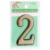 Door number "2", plastic, gold color