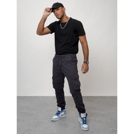 Cargo jeans men, size 48, dark gray color-7