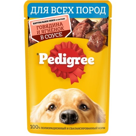 Wet Pedigree food for dogs, beef/lamb in sauce, spider, 85 g-12