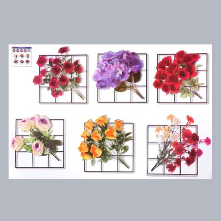 Sticking plastic interior color "Bouquets on the grid" 60x90 cm-1