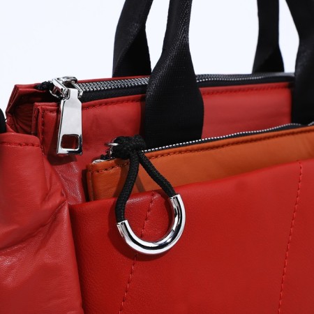 Bag-tout on zipper, red color-5