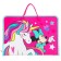 Plastic folder with A4 handles, on lightning, Minnie Mouse and unicorn