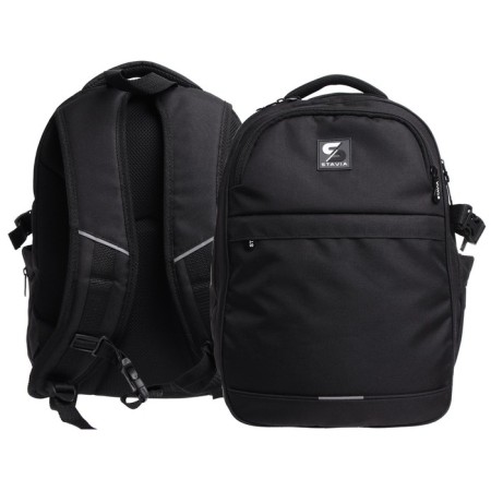 Youth backpack, 40 x 28 x 18 cm, ergonomic back, Stavia "city-1", black