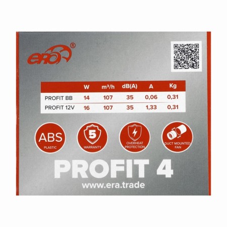 Exhaust Era Profit 4, D = 100 mm, 220–240 V, channel fan-3
