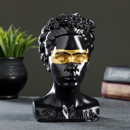 Kashpo - organizer "Bust Frida" Black with gold, 11x17x11cm
