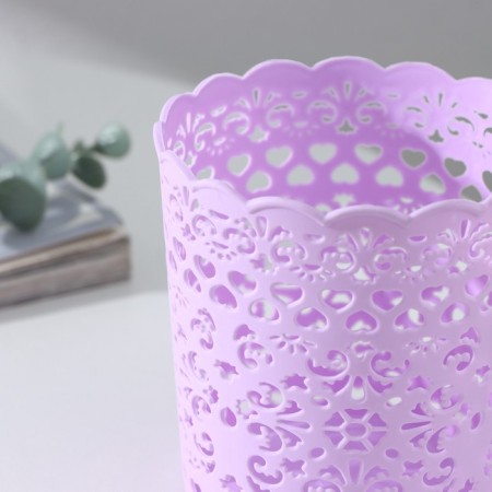 Basket for storage "lace pattern", plastic, 9.8 × 9.8 × 10 cm, mix color-1