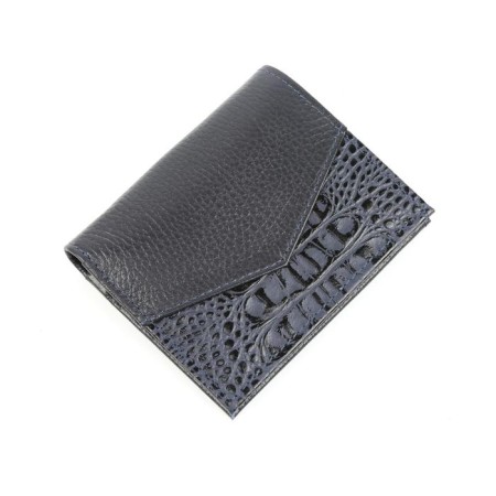 Wallet, button, 6 pockets, 1 section for trifles, n/k blue kayman/Blue Fleeter