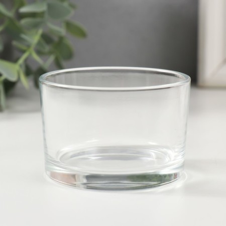 Glass of Glass for 1 candle "Round" transparent 7.4x7.4x4.8 cm-1