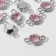 Connector "Circle" 2.4 × 1.5 × 0.7 cm, (set 10 pcs.), Lilac color in silver
