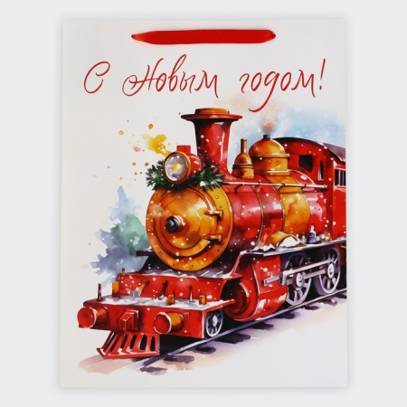 Laminated vertical "New Year train", l 31 x 40 x 11.5 cm, New Year-6