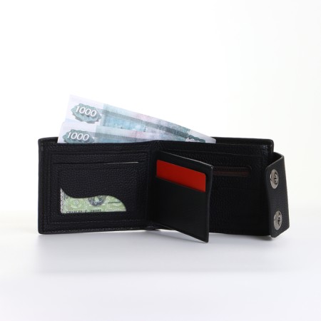 Male purse on a magnet, black color-7