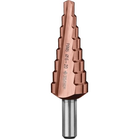 Drill step "bison" 29672-6-20-8_z01, d 6-20 mm, 8 steps, trihedral shank-1