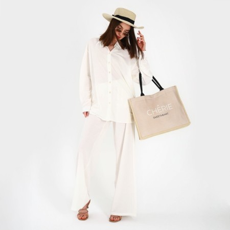 Bag Women's Beach Cherie, 41.5x34x12 cm, beige color-8