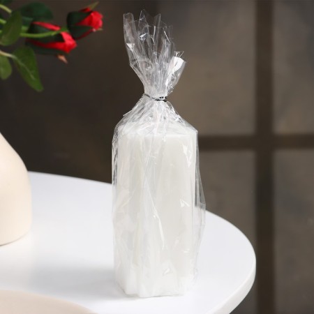 Candle-cylinder "Cross", 4.5x10.5 cm, white, 6 hours-2
