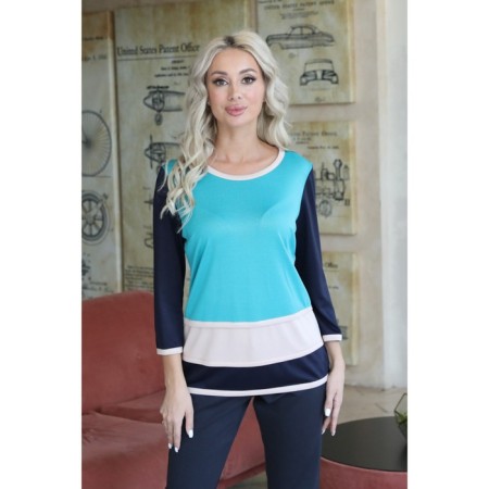 Female jumper, size 48, turquoise color-5