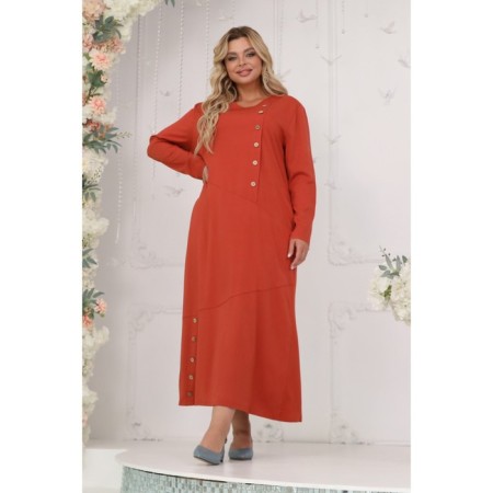Female dress, size 50, terracotta color-1