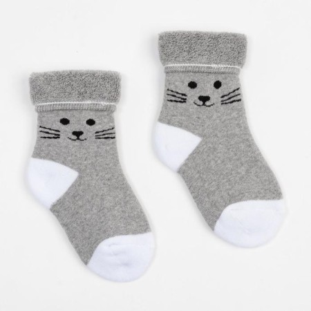 Noski children's terry, gray color, size 12-14