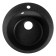 Sin for a kitchen made of stone Zein 30/Q4, D = 475 mm, round, overflow, black color black