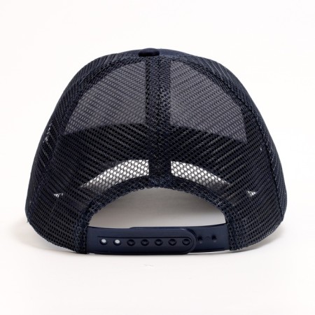 Baby cap for a boy with a grid, dark blue color, rr 54-9
