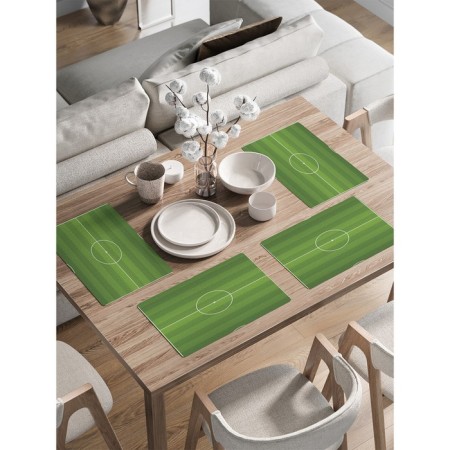 A set of napkins for setting the table "Football Field", rectangular, rounded edges, size 30x46 cm, 4 pcs