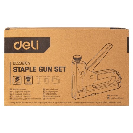 Construction Stapler Deli DL238104 98417, Capes set, types D, T, U, 2000 pcs.-6