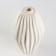 Vase for flowers is decorative, white, handmade, 10 cm x 10 cm x 18 cm.
