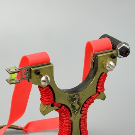 Metal slingshot with a laser target designator, compass-2