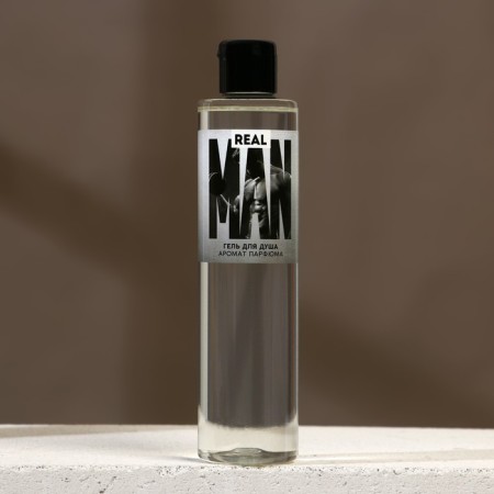 Gift kit Real Man, shower gel 250 ml and body washcloth, Hard line-1