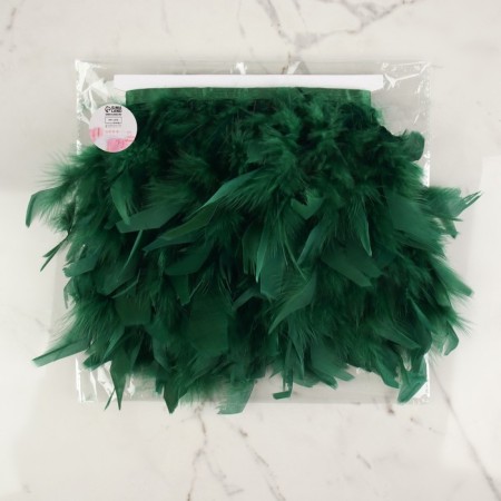 Tesma with feathers turkey, 13-17 cm, 5 ± 0.5 m, emerald color-5
