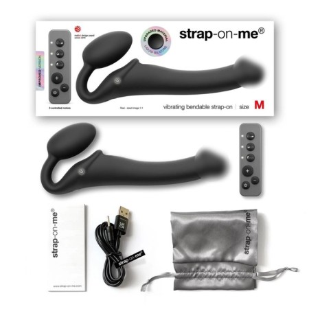 Vibrostron Strap-on-me with 3 engines, m, 16 cm, black-2